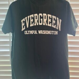 Evergreen University Vintage T-Shirt, Forest Green, Size Medium
